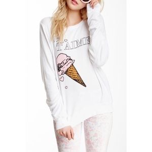 NWOT Wildfox Ice Cream Love Baggy beach Jumper